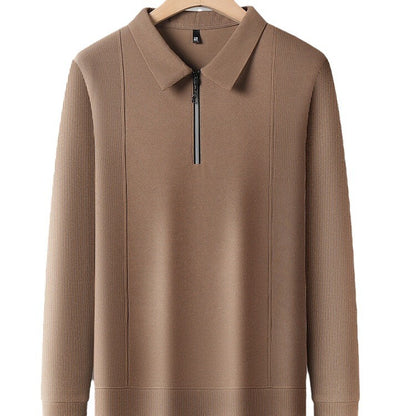 Casual long sleeve pullover for men with half zipper and textured pattern Chic und Stil