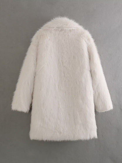 Women's fleece jacket with double lapels Chic und Stil