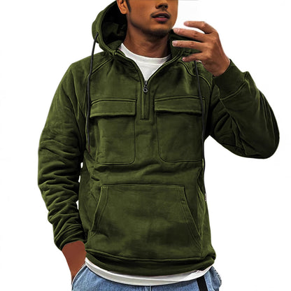 Outdoor pullover for men with practical pockets and high collar Chic and Style