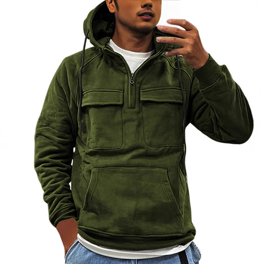 Outdoor pullover for men with practical pockets and high collar Chic and Style
