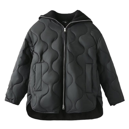 Dames doudoune d'hiver à col haut et poches pratiques Chic und Stil