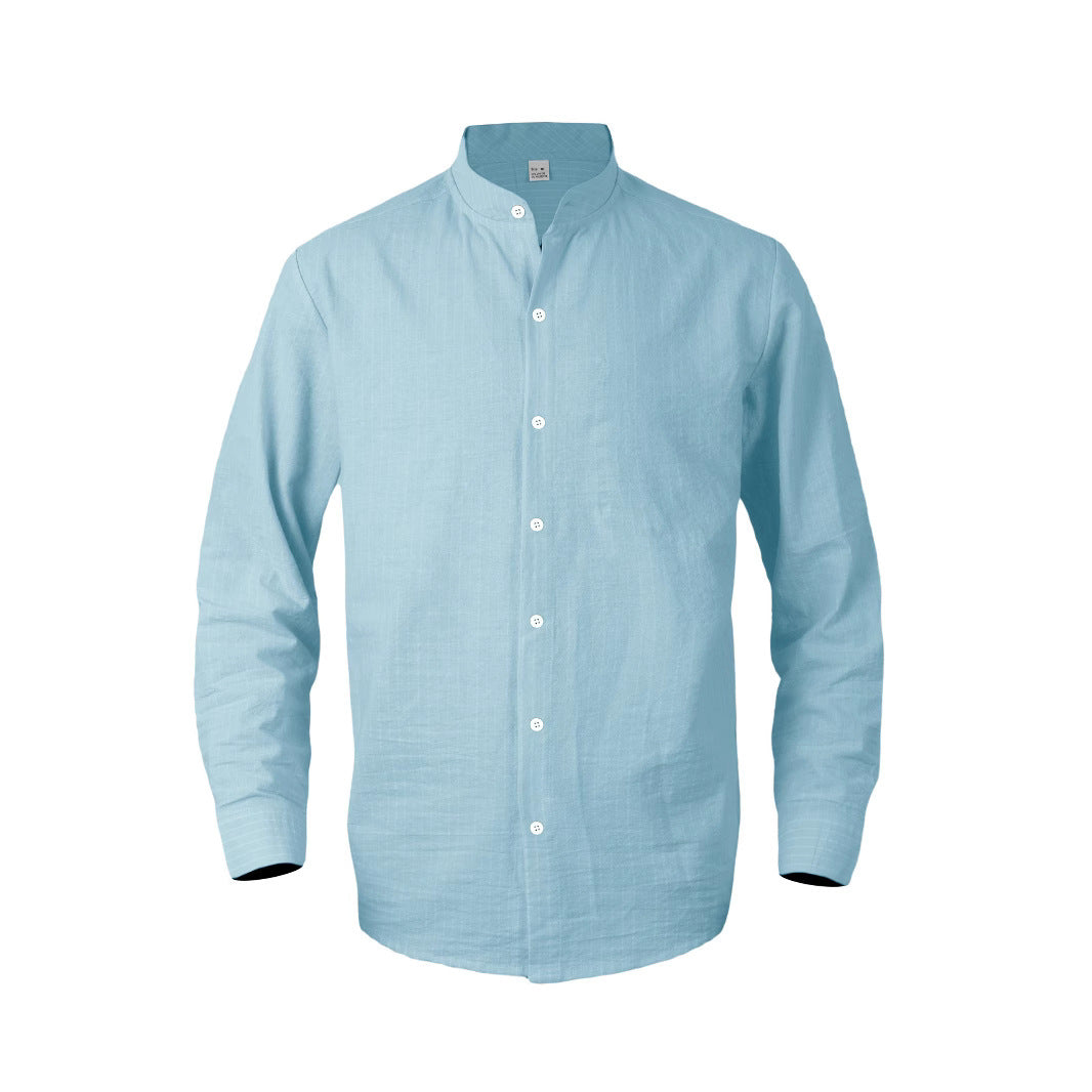 Chemise pour hommes avec des rayures verticales et un col montant moderne Chic und Stil