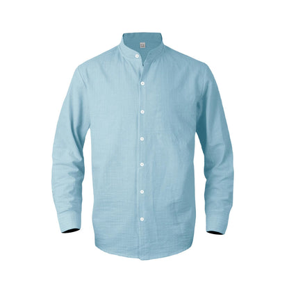 Chemise pour hommes avec des rayures verticales et un col montant moderne Chic und Stil
