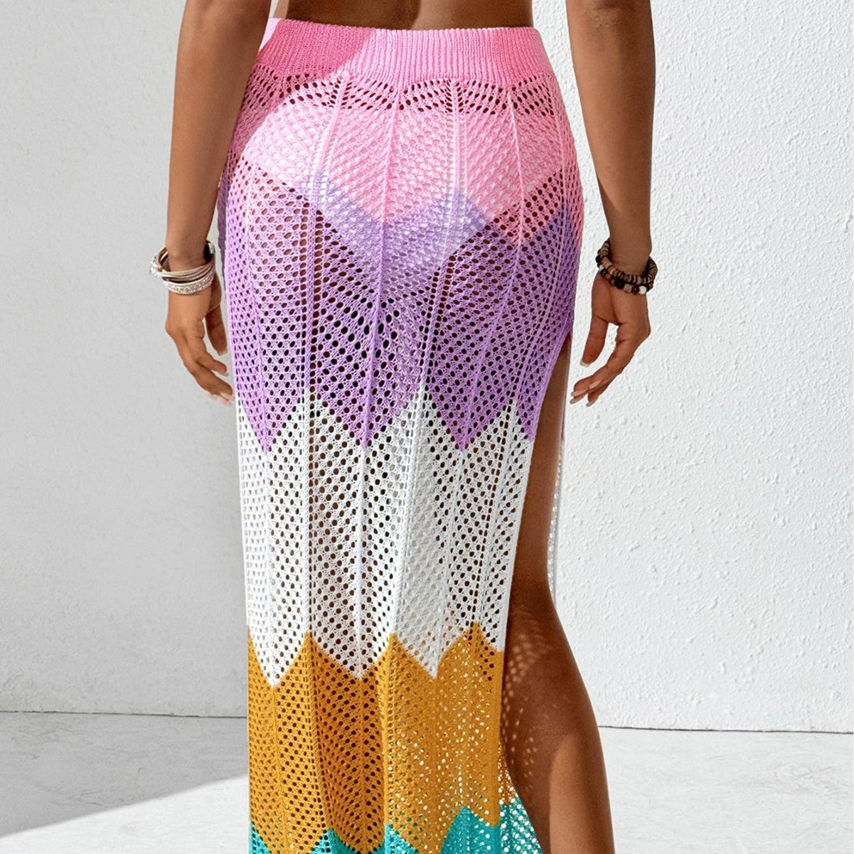 Dames Bohemian Crochet Maxi Jupe Couverture Chic und Stil