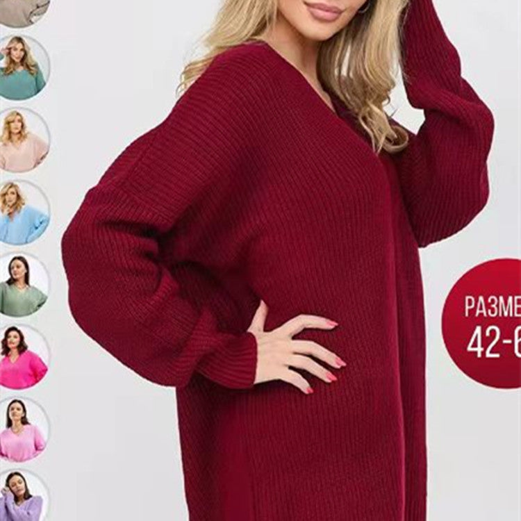 Pull femme à col en V et coupe décontractée Chic und Stil
