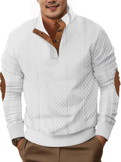 Pull en tricot tendance pour hommes avec une structure unique et col Chic und Stil