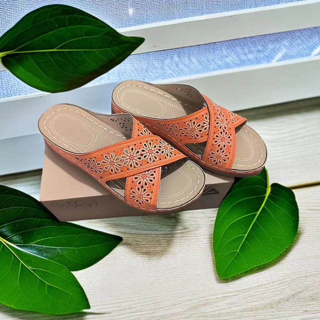 Sandales confort Chic und Stil avec applications florales pour femmes
