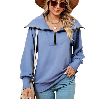 Pull femme avec col montant moderne et fermeture éclair Chic und Stil