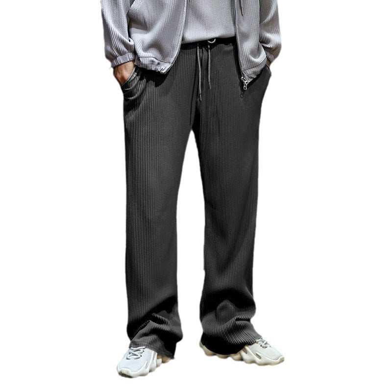 Casual knit pants for men with elastic waistband and practical side pockets Chic and Style