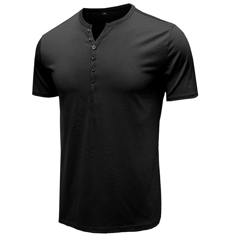 T-shirt Henley à manches courtes pour hommes Chic und Stil