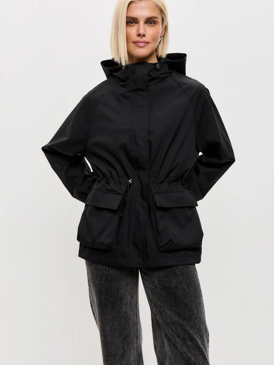 Functional windbreaker jacket for women with hood Chic and Style