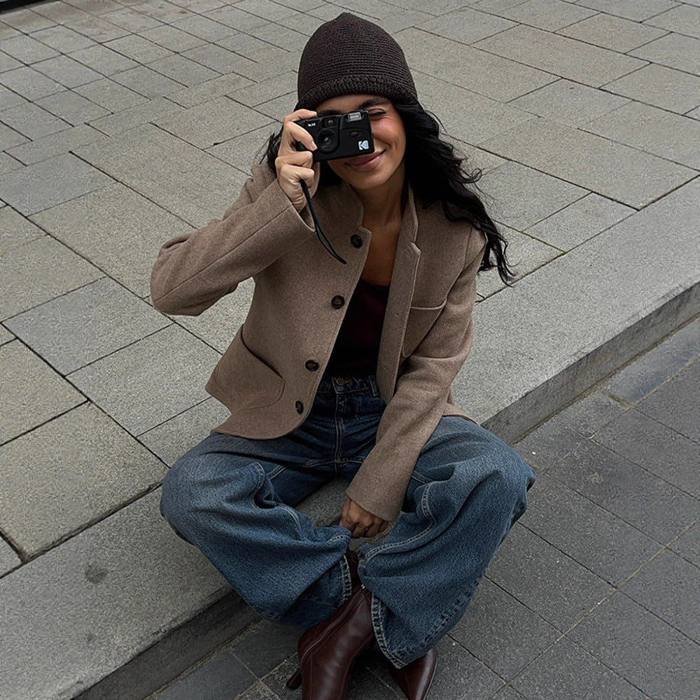 Dames Designer Laine Veste Chic und Stil