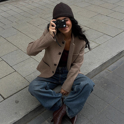 Dames Designer Laine Veste Chic und Stil