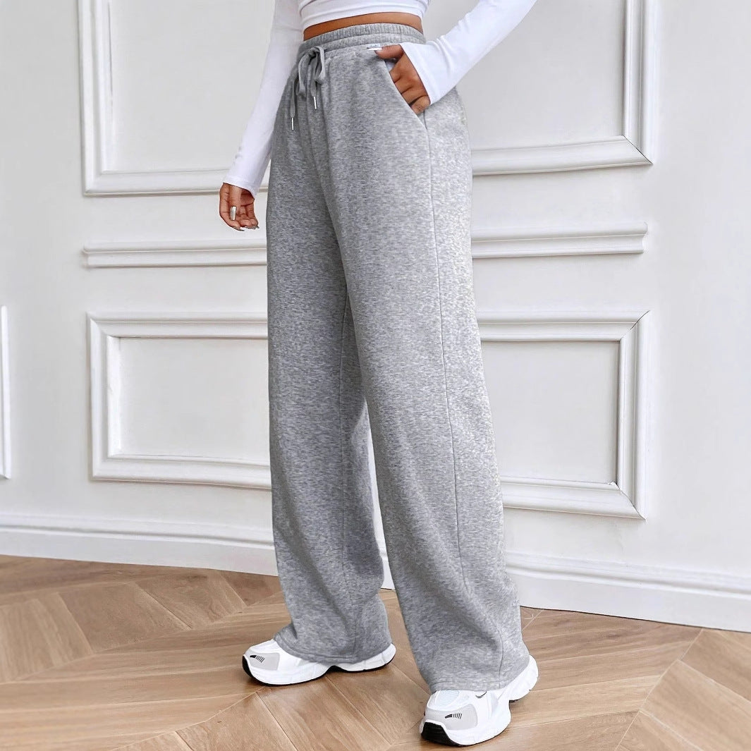 Wide leisure pants for women in soft cotton blend with elastic waistband Chic and Style