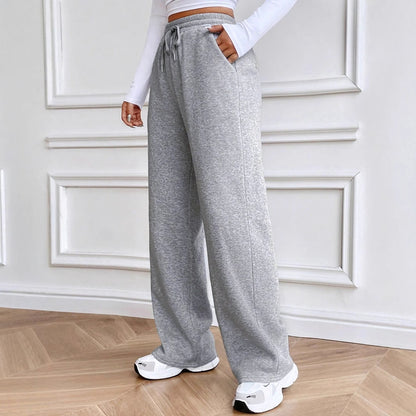 Wide leisure pants for women in soft cotton blend with elastic waistband Chic and Style