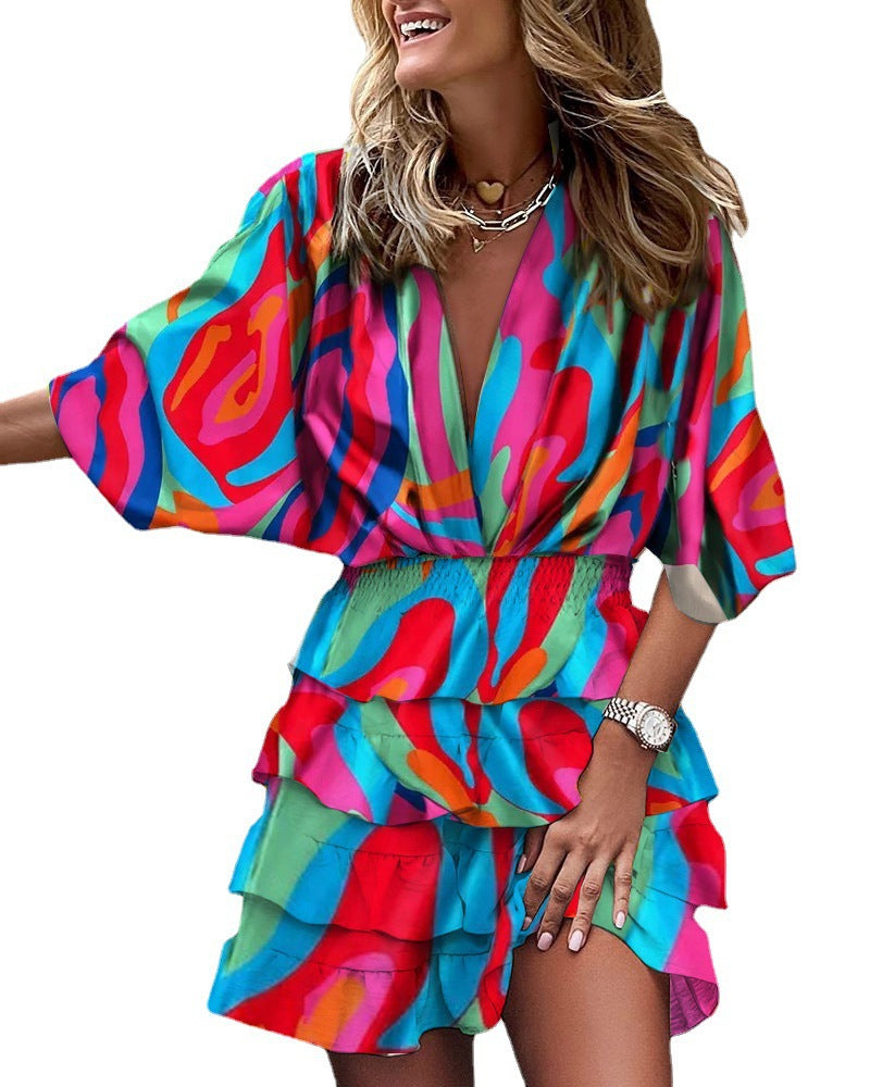 Robe tunique aérienne pour dames avec des éléments de volants romantiques et une taille élastique Chic und Stil
