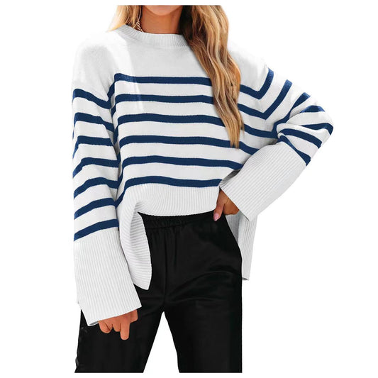 Dames Pull rayé décontracté à coupe ample Chic und Stil