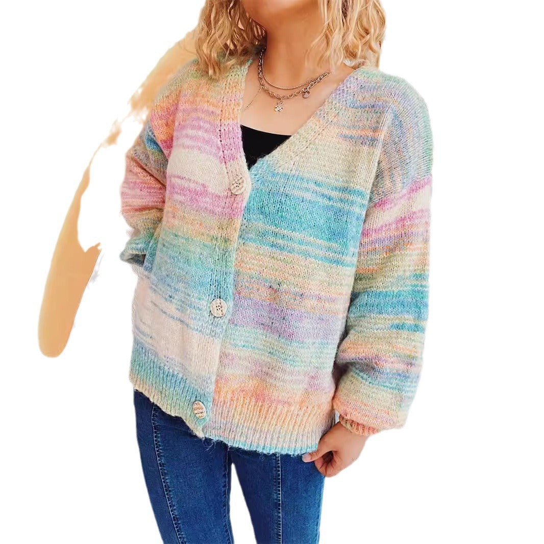 Cardigan pour femmes en tricot épais avec un design de boutons à la mode et un matériau doux Chic und Stil