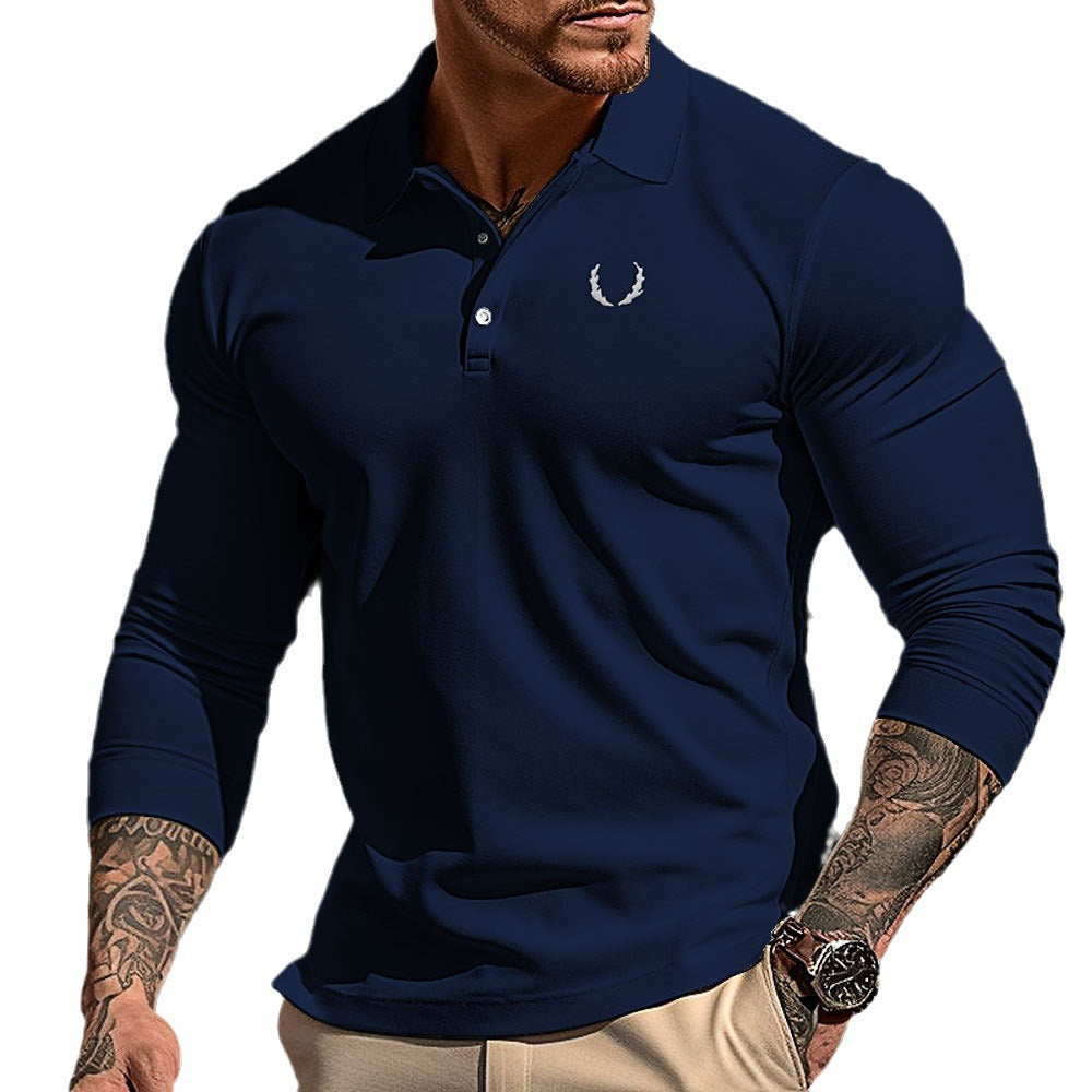 Chemise polo à manches longues pour hommes, sportive, en matériau respirant avec un col élégant Chic und Stil