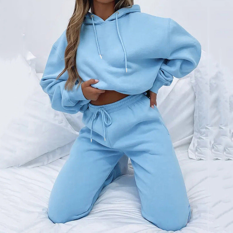 Pull en molleton à capuche décontracté pour femmes avec coupe ample et pantalon de jogging confortable Chic und Stil