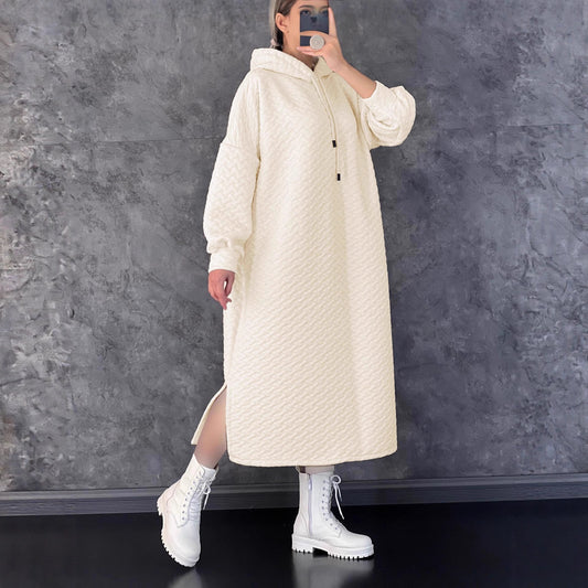 Robe sweat décontractée pour femmes avec capuche et fentes latérales Chic und Stil