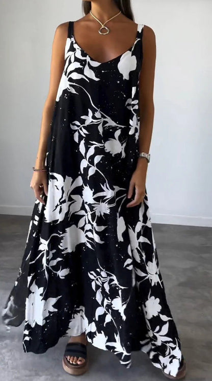 Robe maxi pour dames avec motif floral et coupe fluide Chic und Stil