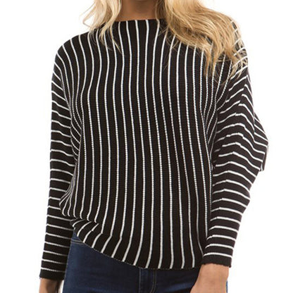 Pull en tricot pour femmes avec design à motifs géométriques et rayures tendance Chic und Still