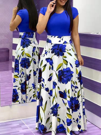 Robe maxi florale pour femmes avec haut cintré Chic und Stil