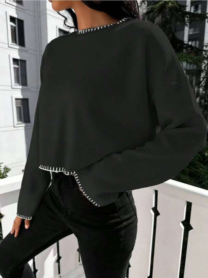 Pull en maille cropped pour femmes avec une fine structure côtelée et une coupe décontractée Chic und Stil