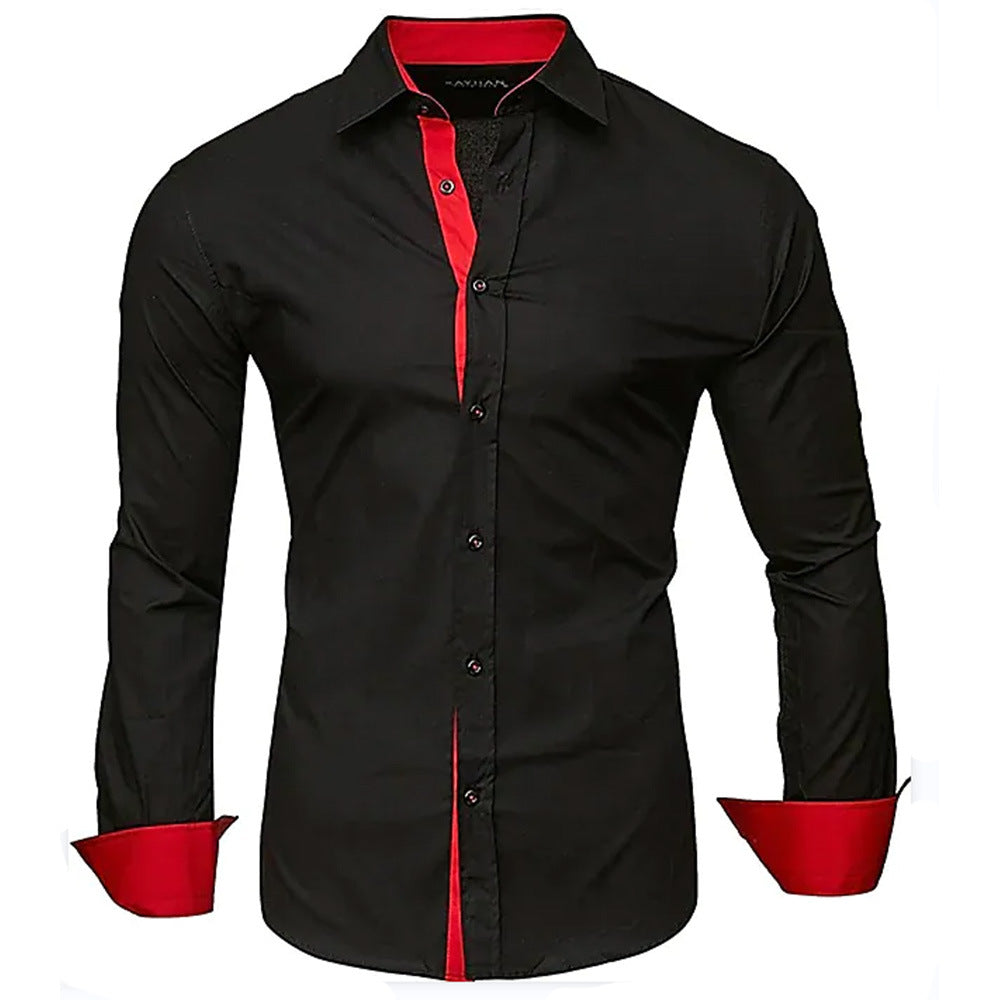 Chemise élégante à manches longues pour homme avec des poignets contrastants Chic und Stil
