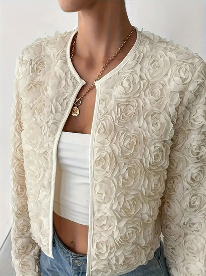 Veste à fleurs pour dames au design élégant avec motif floral texturé Chic und Stil