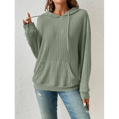 Pull à capuche décontracté pour femmes avec design côtelé Chic und Stil