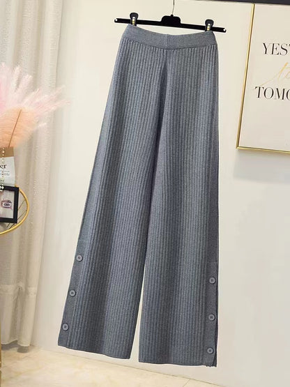 Pleated palazzo pants for women with button details Chic and Style