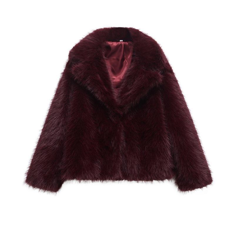 Women's trendy chic fur blazer