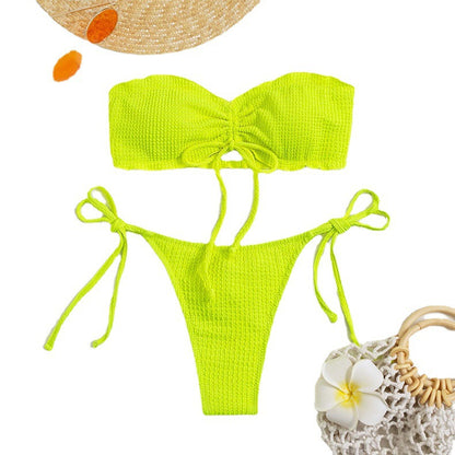 Chic und Stil Textured Strapless Bikini Set