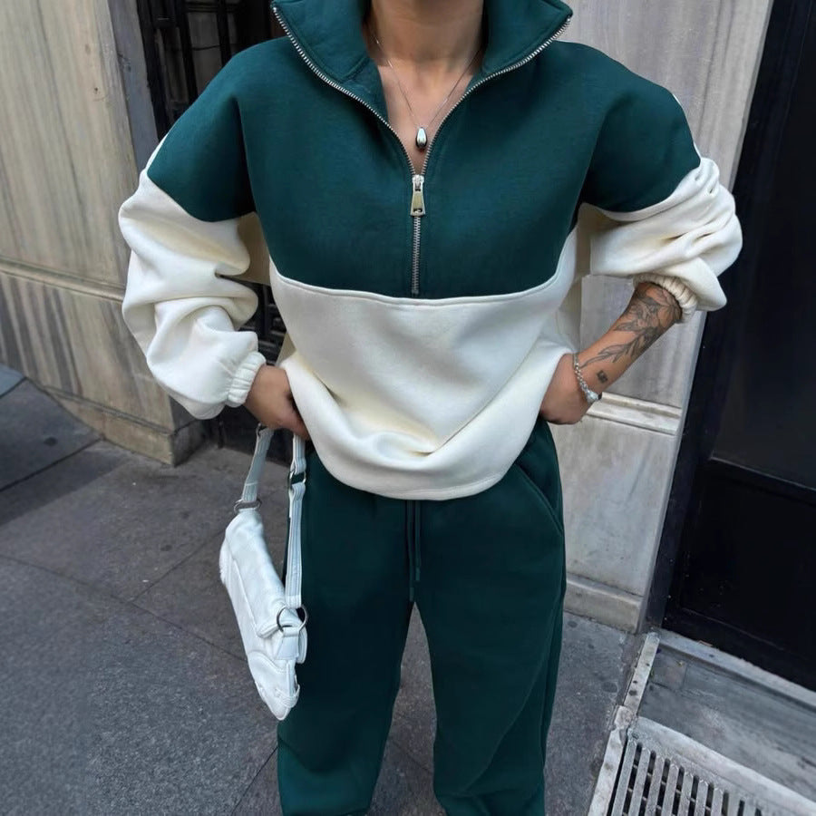 Ladies Casual Fit Sweatshirt and Comfortable Chic Sport Pants Set