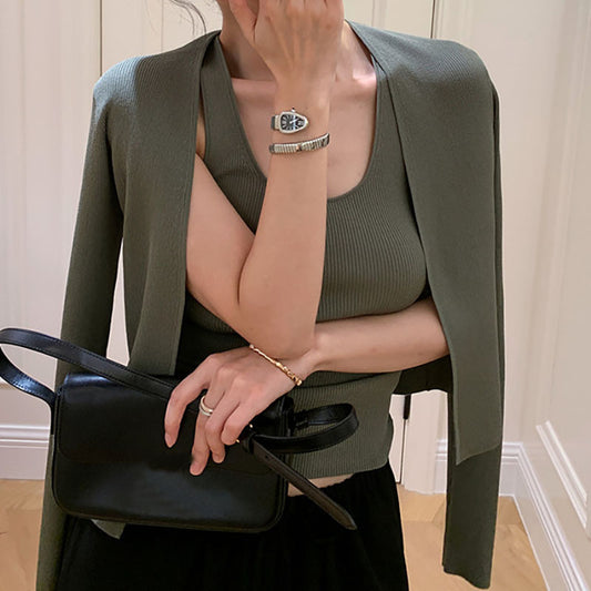 Dames cardigan léger et décontracté avec une fine structure en rib Chic und Stil