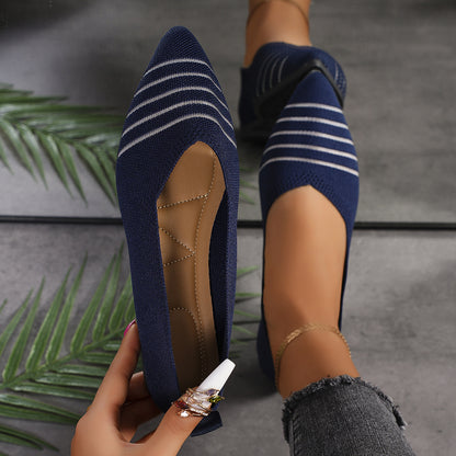 Dames ballerines en tricot à rayures Chic und Stil