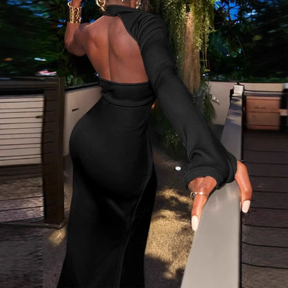 Dames Élégante robe portefeuille avec décolleté asymétrique et fente haute Chic und Stil