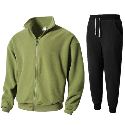 Costume de détente en polaire pour hommes avec col montant Chic und Stil