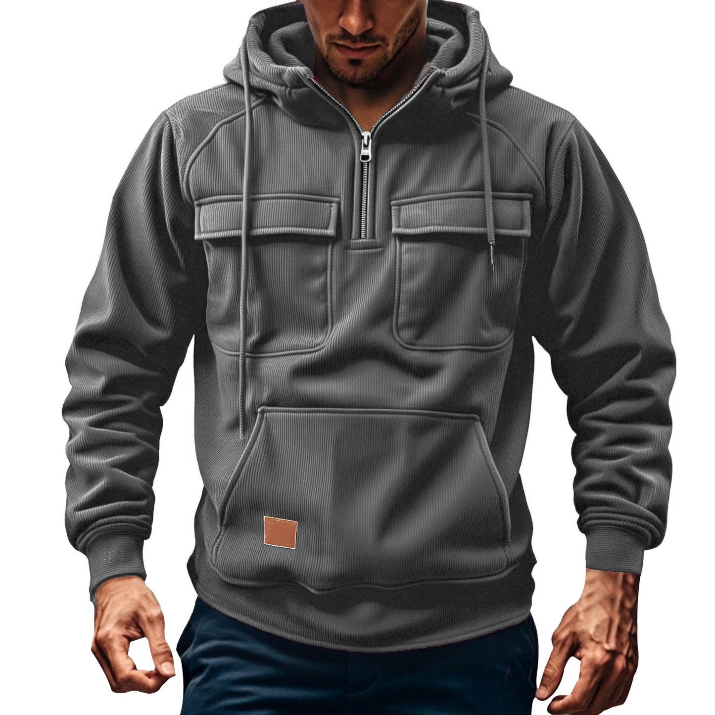 Pull en polaire pour hommes avec col zippé et poches pratiques Chic und Stil
