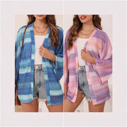 Ladies airy kimono with watercolor pattern Chic and Style