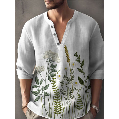 Chemise élégante pour hommes brodée de fleurs Chic und Stil