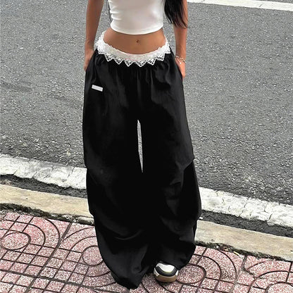 Pantalons Palazzo pour femmes avec jambe large et dentelle Chic und Stil