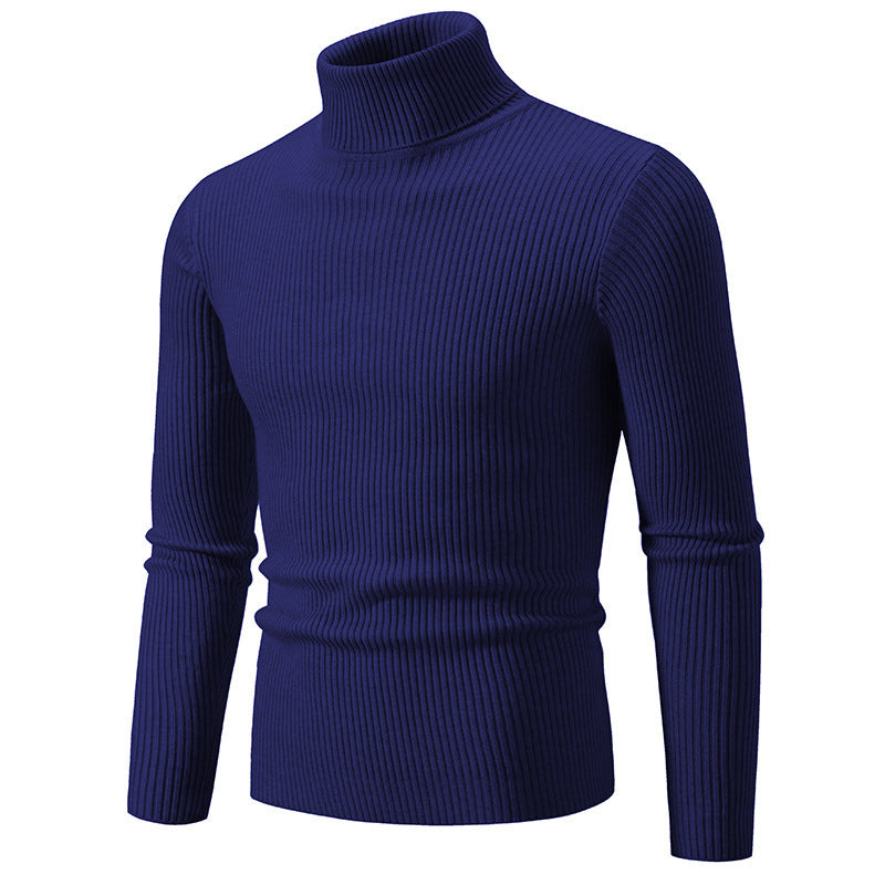 Pullover à col roulé tendance pour hommes avec un design en ribbing fin Chic und Stil