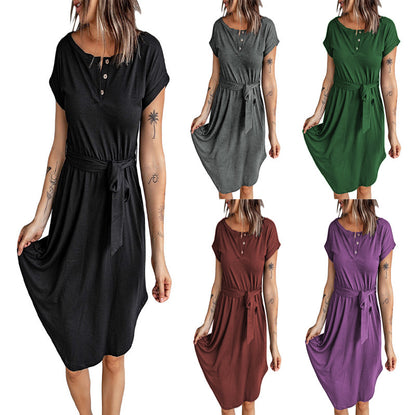 Robe A-ligne à boutons Chic und Stil pour femmes