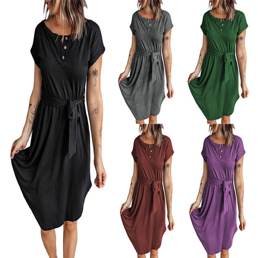 Robe A-ligne à boutons Chic und Stil pour femmes