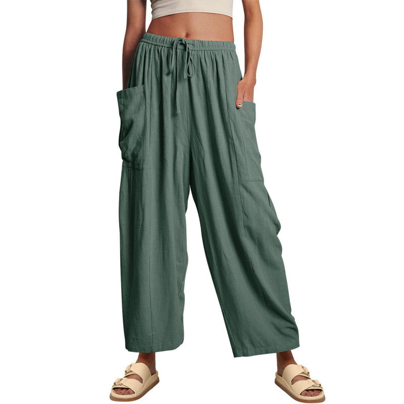 Casual harem pants for women with practical side pockets and loose fit Chic and Style