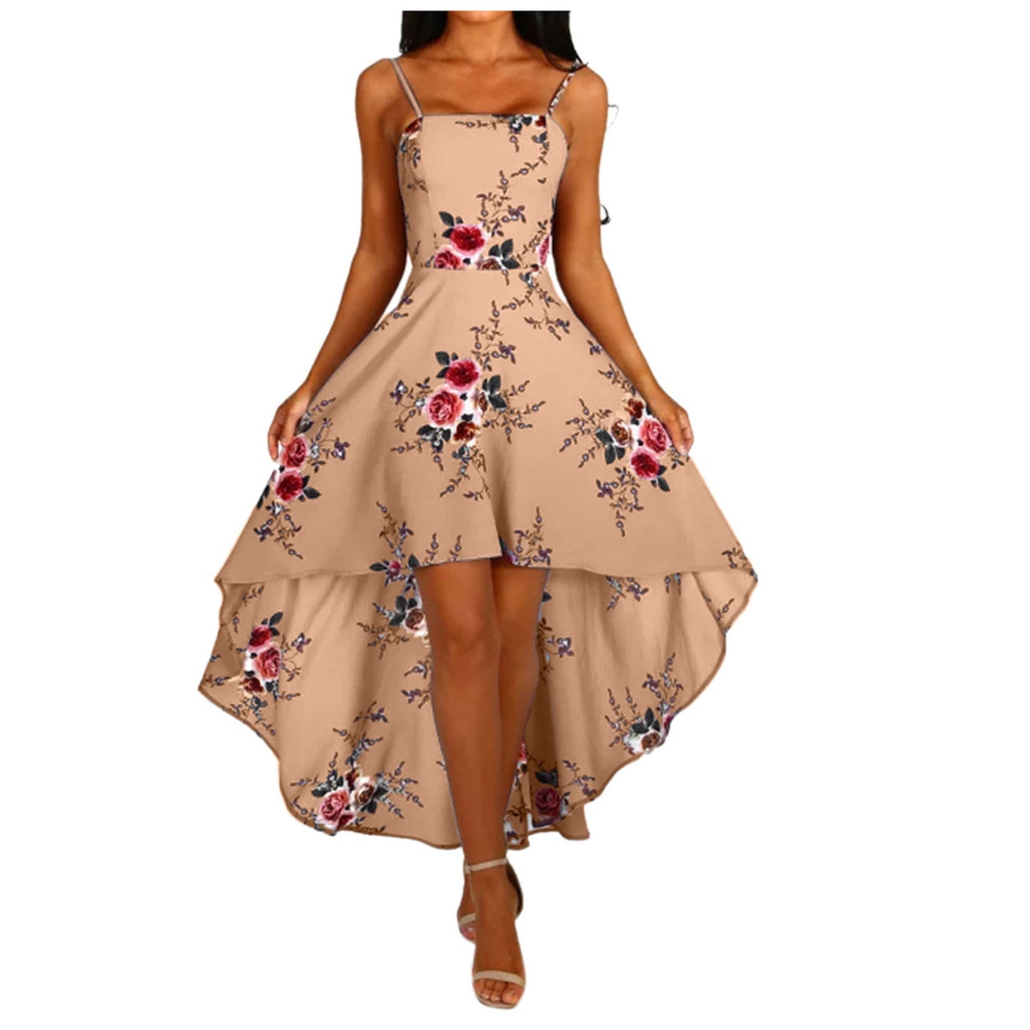 Haut-Bas motif floral robe pour femmes Chic und Stil