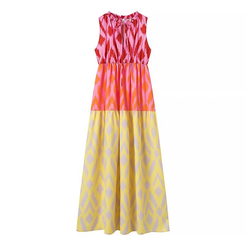 Robe maxi pour femmes avec motif coloré et coupe décontractée Chic und Stil